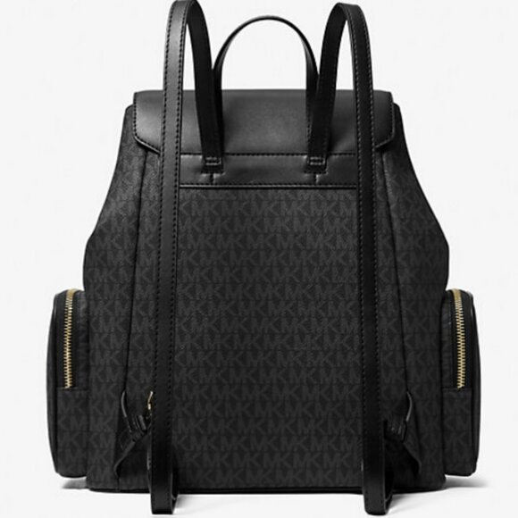 Michael Kors Jet Set Backpack Black with Gold Chain and LABUBU MACARON Bundle - Picture 6 of 9